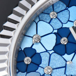 DateJust 31MM 904L GMF Fluted Bezel Blue Flowers Dial President Bracelet A2824 - Image 3