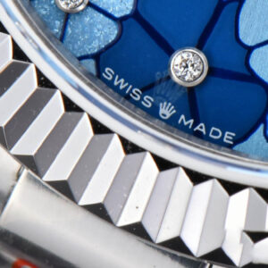 DateJust 31MM 904L GMF Fluted Bezel Blue Flowers Dial President Bracelet A2824 - Image 5