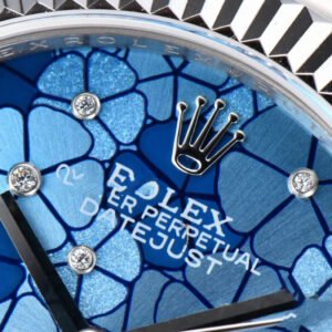 DateJust 31MM 904L GMF Fluted Bezel Blue Flowers Dial President Bracelet A2824 - Image 7