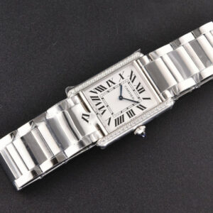 Tank Must Large 33.7mmx25.5mm K11F Diamond White Dial SS Bracelet Ronda Quartz - Image 3