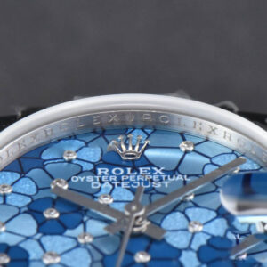 DateJust 31MM 904L GMF Fluted Bezel Blue Flowers Dial President Bracelet A2824 - Image 11