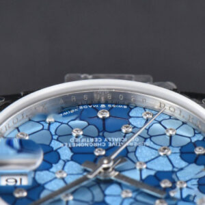 DateJust 31MM 904L GMF Fluted Bezel Blue Flowers Dial President Bracelet A2824 - Image 12