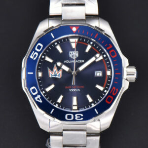 Aquaracer 300M 41mm OF Blue/Red Bezel Purple Dial SS Bracelet SW200