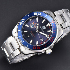 Aquaracer 300M 41mm OF Blue/Red Bezel Purple Dial SS Bracelet SW200 - Image 12