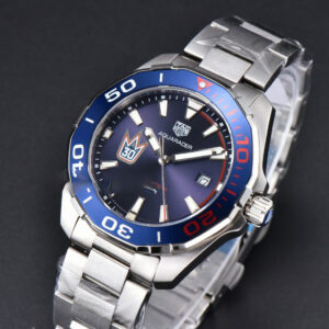 Aquaracer 300M 41mm OF Blue/Red Bezel Purple Dial SS Bracelet SW200 - Image 13