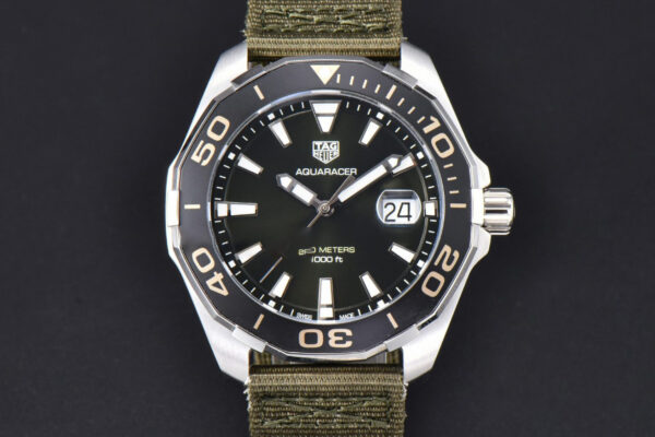Aquaracer 300M 41mm OF Black Dial Green Nylon Strap SW200