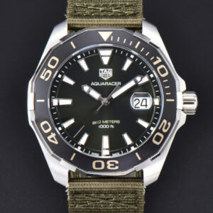 Aquaracer 300M 41mm OF Black Dial Green Nylon Strap SW200 - Image 2