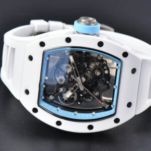 RM055 42.7mm BBRF White Ceramic Blue Skeleton Dial Blue Rubber Strap RMUL2 - Image 13