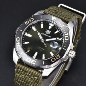 Aquaracer 300M 41mm OF Black Dial Green Nylon Strap SW200 - Image 10