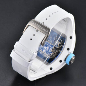 RM055 42.7mm BBRF White Ceramic Blue Skeleton Dial Blue Rubber Strap RMUL2 - Image 16