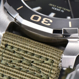 Aquaracer 300M 41mm OF Black Dial Green Nylon Strap SW200 - Image 16