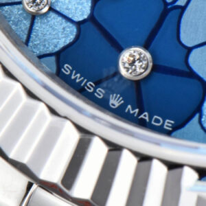 DateJust 31MM 904L GMF Fluted Bezel Blue Flowers Dial Jubilee Bracelet A2824 - Image 9