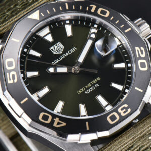 Aquaracer 300M 41mm OF Black Dial Green Nylon Strap SW200 - Image 18
