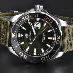 Aquaracer 300M 41mm OF Black Dial Green Nylon Strap SW200 - Image 19