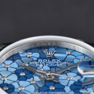 DateJust 31MM 904L GMF Fluted Bezel Blue Flowers Dial Jubilee Bracelet A2824 - Image 2