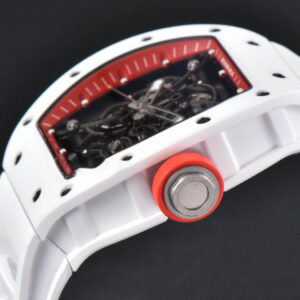RM055 42.7mm BBRF White Ceramic Red Skeleton Dial White Rubber Strap RMUL2 - Image 5