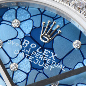 DateJust 31MM 904L GMF Diamond Bezel Blue Flowers Dial Oyster Bracelet A2824 - Image 4