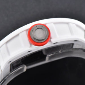 RM055 42.7mm BBRF White Ceramic Red Skeleton Dial White Rubber Strap RMUL2 - Image 8