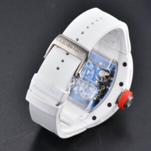 RM055 42.7mm BBRF White Ceramic Red Skeleton Dial White Rubber Strap RMUL2 - Image 10