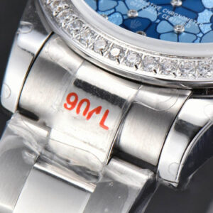 DateJust 31MM 904L GMF Diamond Bezel Blue Flowers Dial Oyster Bracelet A2824 - Image 9
