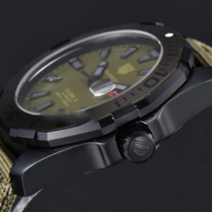 Aquaracer Calibre 5 OF 43MM Olive Dial Ti Bezel Nylon Strap Swiss SW200 - Image 8