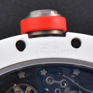 RM055 42.7mm BBRF White Ceramic Red Skeleton Dial White Rubber Strap RMUL2 - Image 12