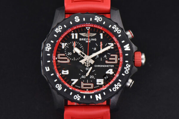 Endurance Pro 44mm OF Red Chronometer Dial Red Rubber Strap Swiss Quartz