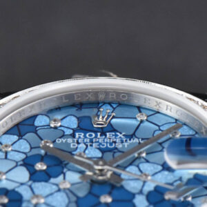 DateJust 31MM 904L GMF Diamond Bezel Blue Flowers Dial Oyster Bracelet A2824 - Image 12