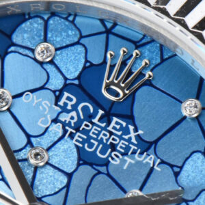 DateJust 31MM 904L GMF Fluted Bezel Blue Flowers Dial Oyster Bracelet A2824 - Image 4