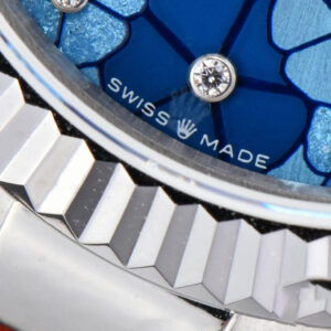 DateJust 31MM 904L GMF Fluted Bezel Blue Flowers Dial Oyster Bracelet A2824 - Image 7
