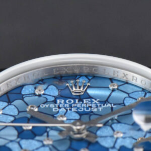 DateJust 31MM 904L GMF Fluted Bezel Blue Flowers Dial Oyster Bracelet A2824 - Image 12