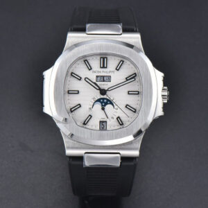Nautilus 5726 Full Function PPF 40.5MM White Dial Black Rubber Strap A324 - Image 17