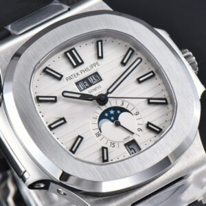 Nautilus 5726 Full Function PPF 40.5MM White Dial Black Rubber Strap A324 - Image 25