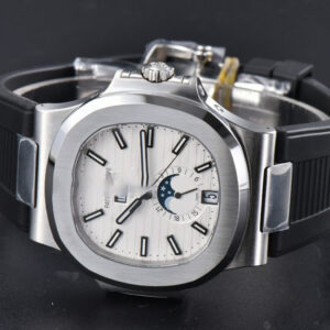 Nautilus 5726 Full Function PPF 40.5MM White Dial Black Rubber Strap A324 - Image 26