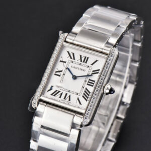 Tank Must Large 33.7mmx25.5mm K11F Diamond White Dial SS Bracelet Ronda Quartz - Image 18