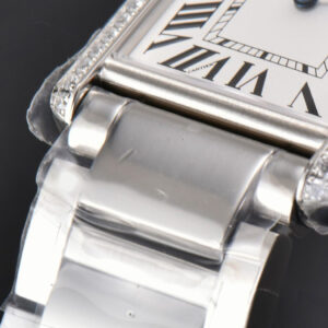 Tank Must Large 33.7mmx25.5mm K11F Diamond White Dial SS Bracelet Ronda Quartz - Image 22