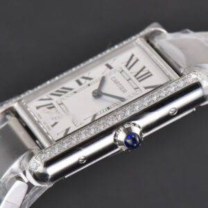 Tank Must Large 33.7mmx25.5mm K11F Diamond White Dial SS Bracelet Ronda Quartz - Image 23