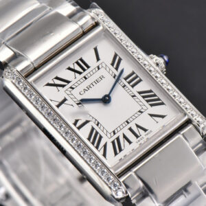 Tank Must Large 33.7mmx25.5mm K11F Diamond White Dial SS Bracelet Ronda Quartz - Image 24