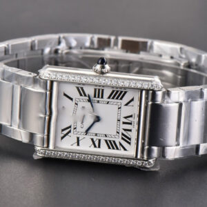 Tank Must Large 33.7mmx25.5mm K11F Diamond White Dial SS Bracelet Ronda Quartz - Image 25