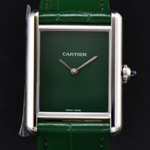 Tank Must Large 33.7×25.5mm K11F Green Dial Green Leather Strap Quartz