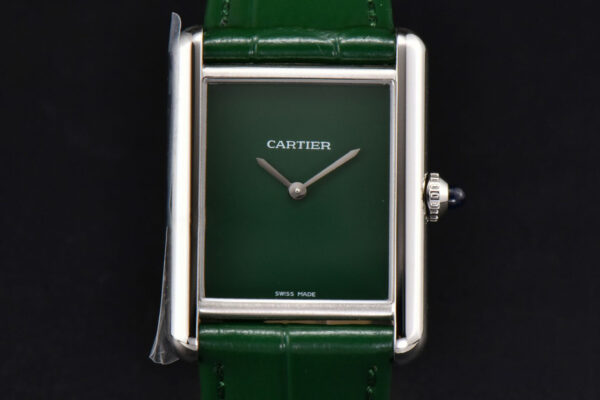Tank Must Large 33.7×25.5mm K11F Green Dial Green Leather Strap Quartz
