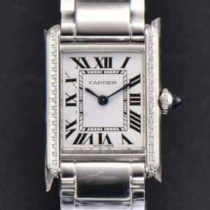 Tank Must Small 29.5mmx22mm K11F Diamond White Dial SS Bracelet Ronda Quartz