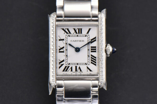 Tank Must Small 29.5mmx22mm K11F Diamond White Dial SS Bracelet Ronda Quartz