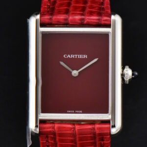 Tank Must Large 33.7×25.5mm K11F Red Dial Red Corc Texture Leather Strap Quartz