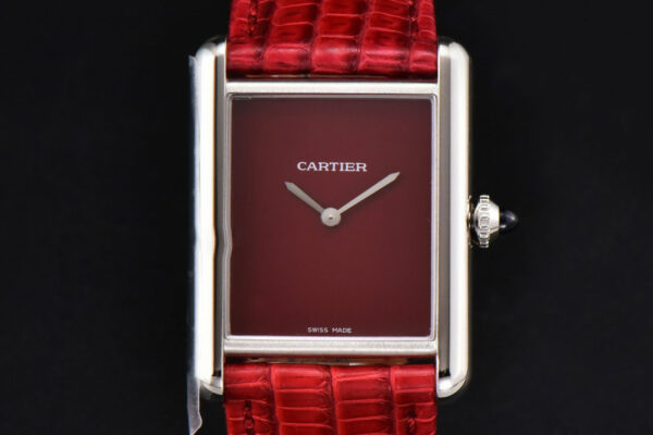 Tank Must Large 33.7×25.5mm K11F Red Dial Red Corc Texture Leather Strap Quartz