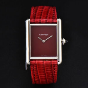 Tank Must Large 33.7×25.5mm K11F Red Dial Red Corc Texture Leather Strap Quartz - Image 11
