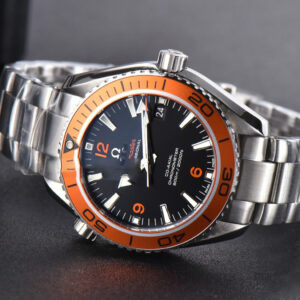 Planet Ocean 600m 42mm VSF Black Dial Orange Bezel SS Bracelet A8500 - Image 10