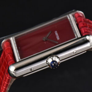 Tank Must Large 33.7×25.5mm K11F Red Dial Red Corc Texture Leather Strap Quartz - Image 16