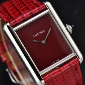 Tank Must Large 33.7×25.5mm K11F Red Dial Red Corc Texture Leather Strap Quartz - Image 17