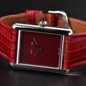Tank Must Large 33.7×25.5mm K11F Red Dial Red Corc Texture Leather Strap Quartz - Image 18